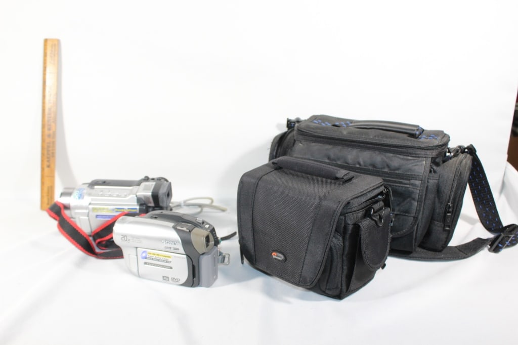 Two video cameras JVC,Sony with cases (1 of 5)