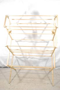 Large Wood Queen Drying Rack: measures about 52 inches tall - collapsible - Proceeds from this lot benefit the Rotary Club of Greater Gainesville (Fla.)