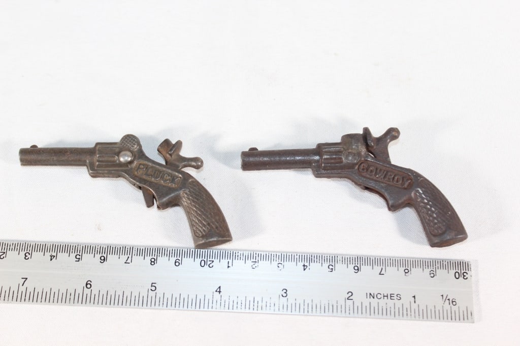 Antique Pluck & Cowboy Toy Metal Gun: Good overall as pictured