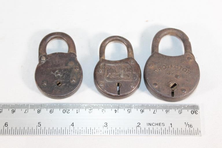 Trio Antique Locks - Miller, Yale etc. (1 of 2)