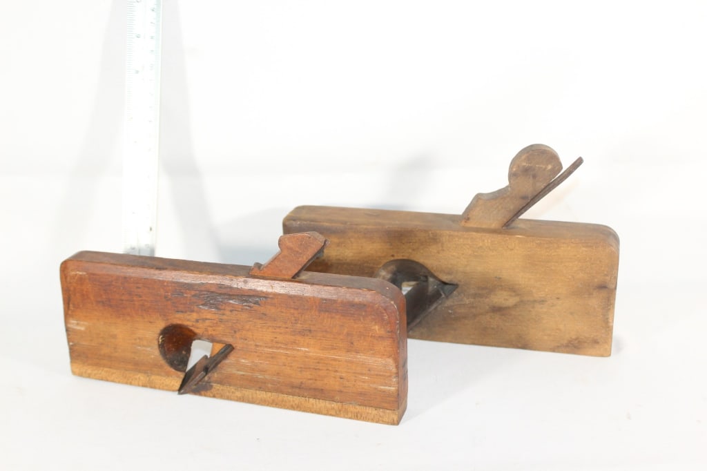 Pair of Antique Wood Rabbit Planes: Good overall as pictured