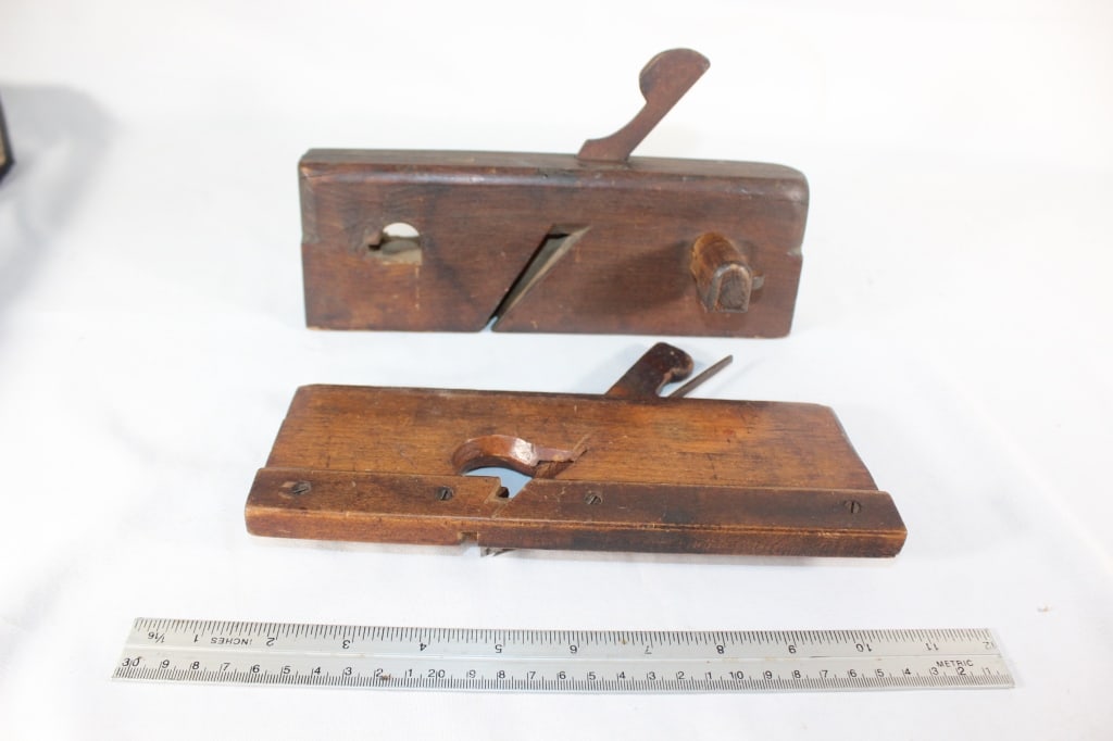 Pair of Antique Wood Rabbit Planes: Good overall as pictured