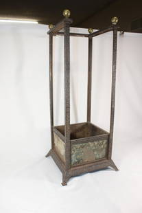 Antique Metal Square Umbrella Stand: good overall as pictured