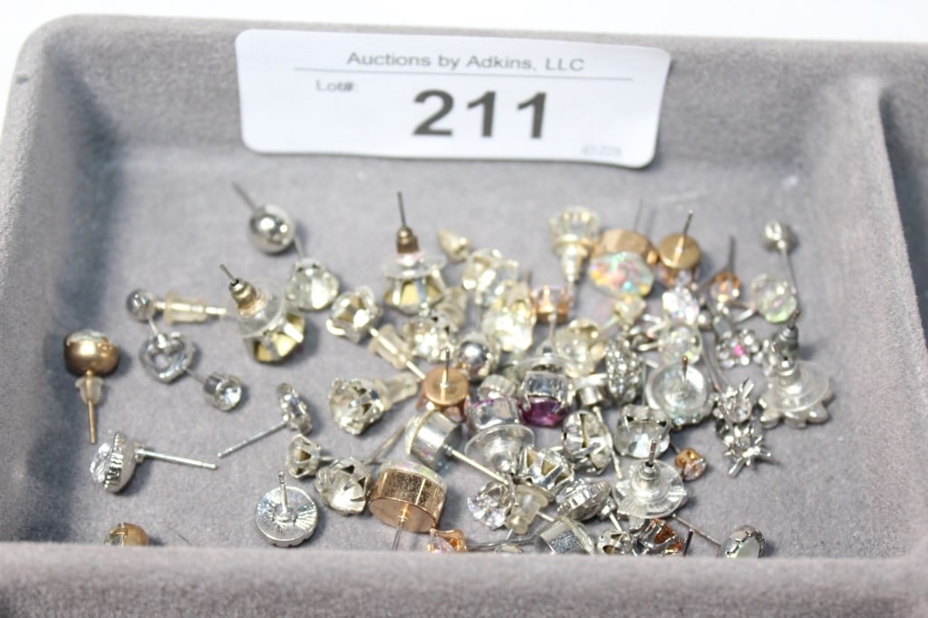 Large Lot of Rhinestone Stud Earrings Matched Sets (1 of 1)