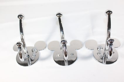 Lot of 3 Mickey Mouse Disney Metal Robe Holders