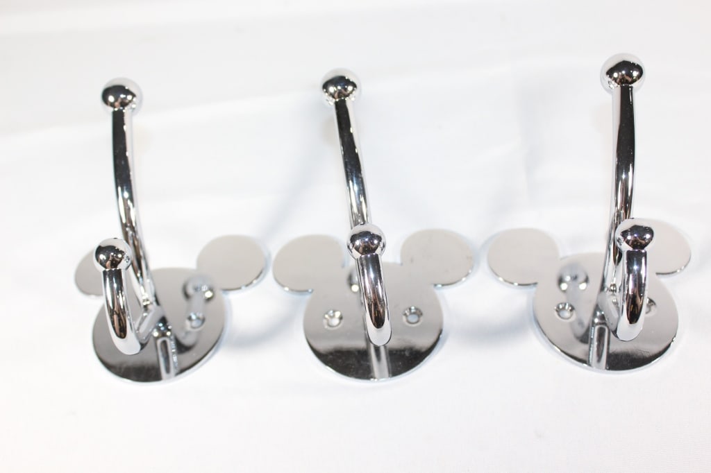 Lot of 3 Mickey Mouse Disney Metal Robe Holders (1 of 3)