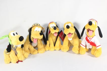 Lot of 5 Disney Pluto Plushies - Pirates, DCL etc