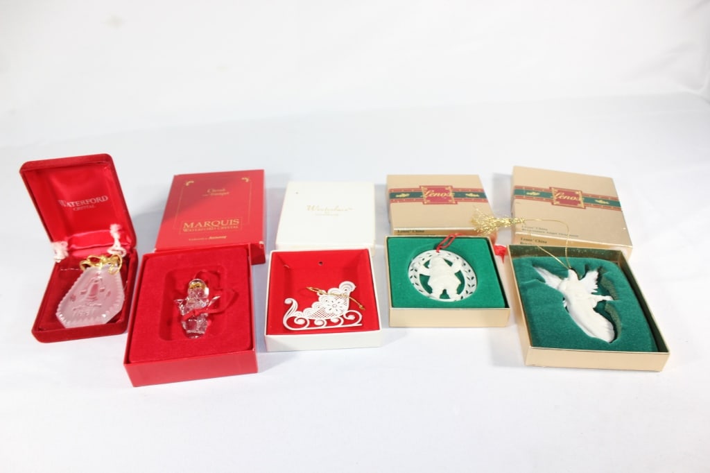 Waterford, Lenox, Winterlace Christmas Ornaments: Good overall as pictured