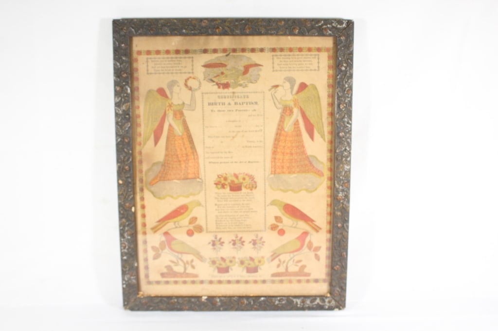 1863 Framed Birth & Baptism Certificate (1 of 5)