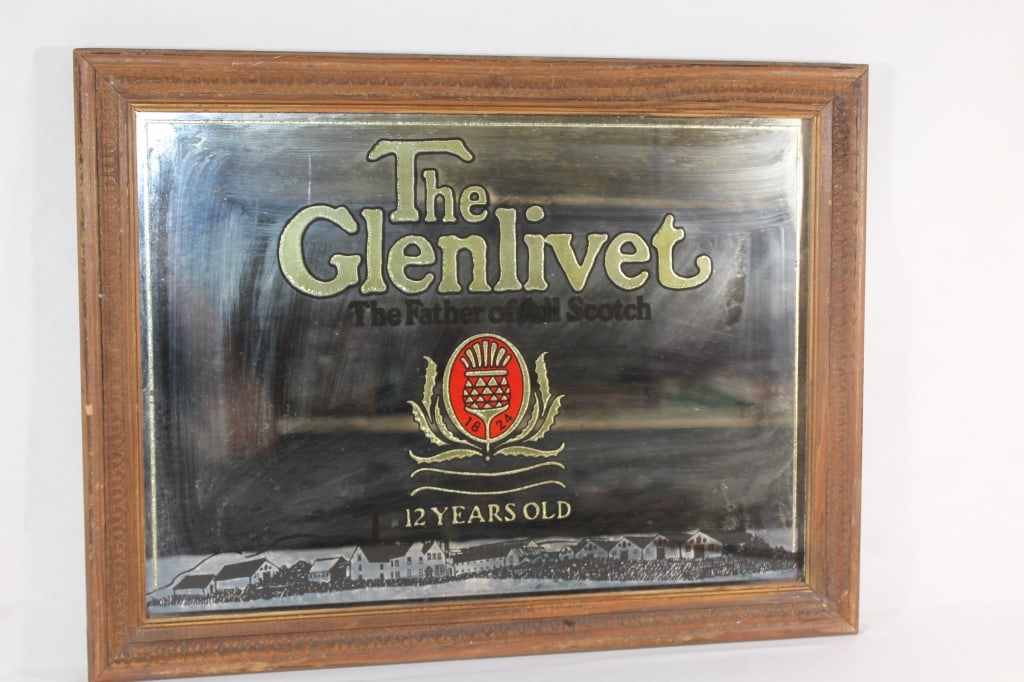Glenlivet Mirrored Advertising Wall Decor: Good overall as pictured