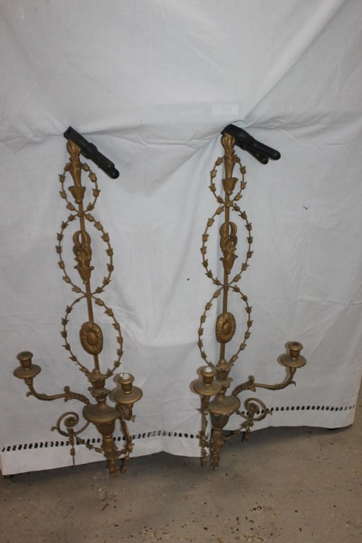 Pair of large VTG Syroco wall sconces: Good overall as pictured