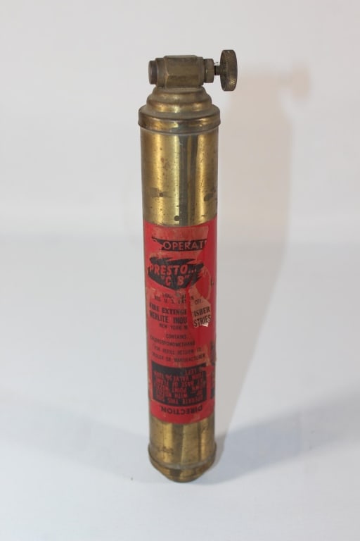 Vintage Presto CB Fire Extinguisher Brass (1 of 4)