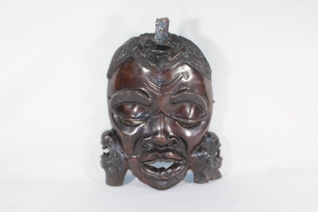 Ivory Coast West Africa Wood Mask: La Cote D Lvoire; good overall as pictured; some cracks on wood