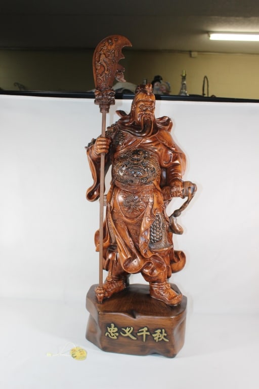 Large Boxwood Guan Yu - Statue of Good Fortune (1 of 7)