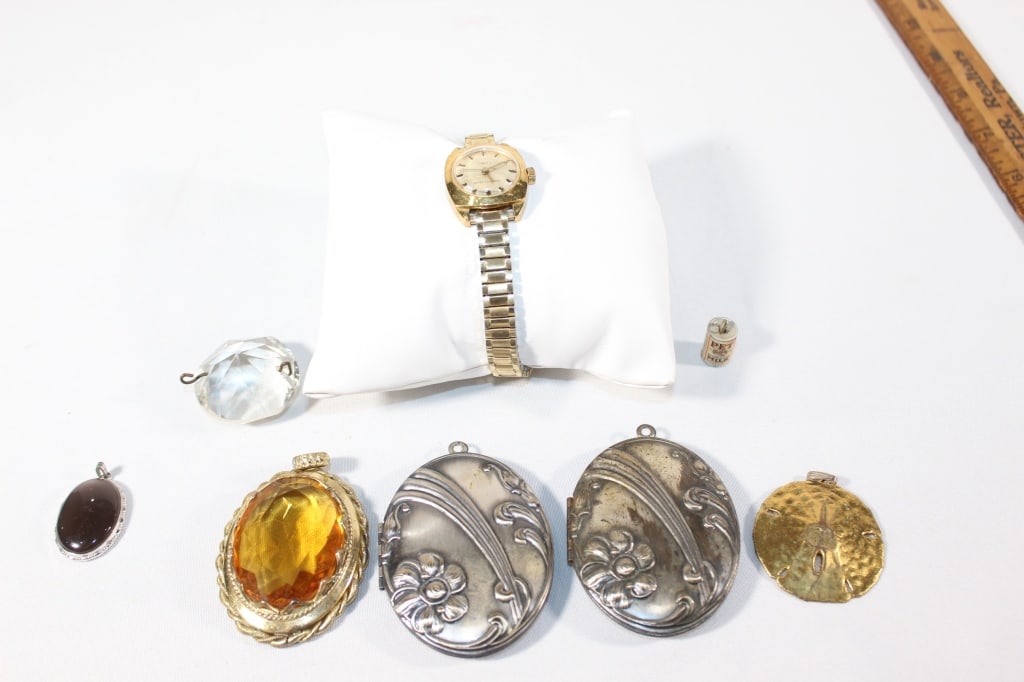 Timex Watch, Lockets, Pendants, etc.: Good overall as pictured