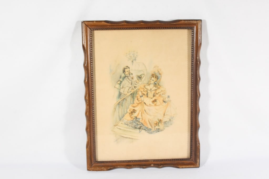 Vintage Framed Print of Courting Couple (1 of 2)