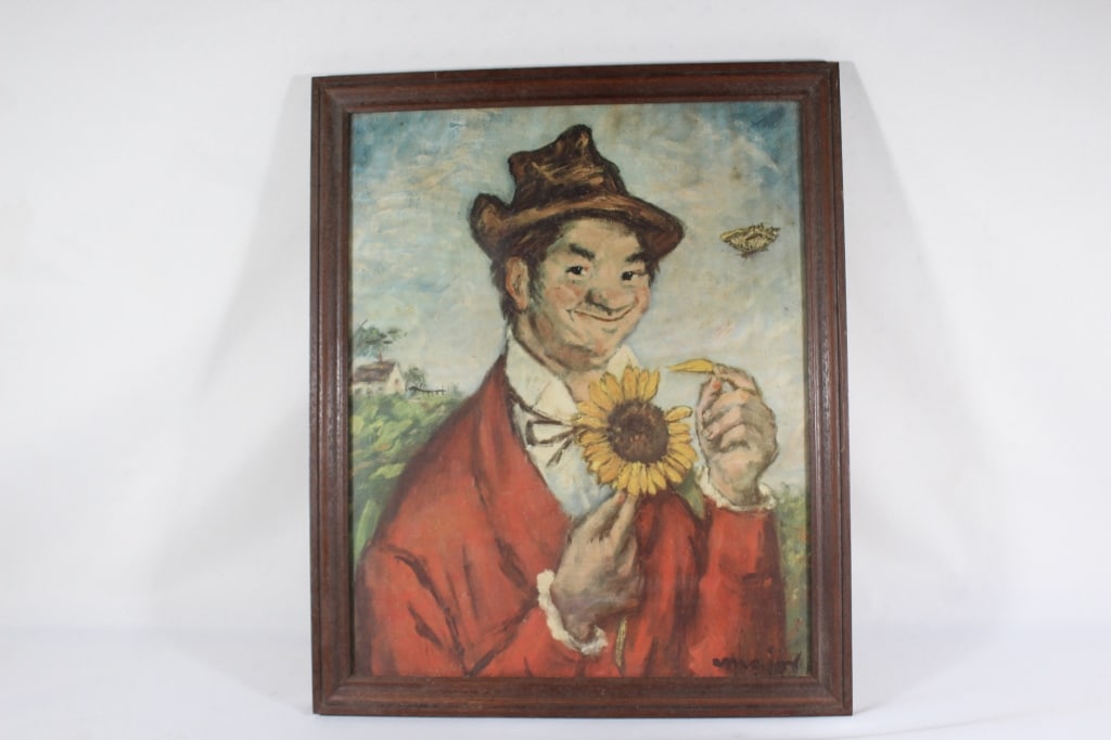 Large Framed Henry Major Print Picking Sunflowers (1 of 3)