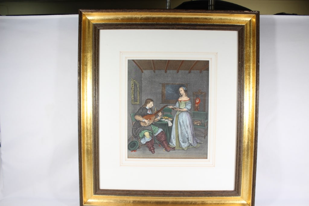 The Duet by Gerard Ter Bortch Engraving (1 of 2)