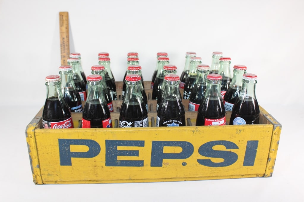 1966 Pepsi crate of Glass Coca Cola bottles (1 of 3)