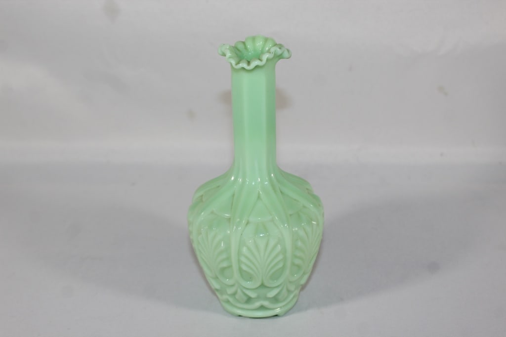 Jadeite Glass Portieux Vallerysthal Opaline Vase (1 of 3)