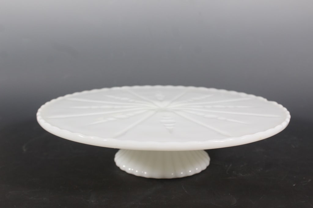 Vintage Anchor Hocking Pedestal White Cake Stand (1 of 3)