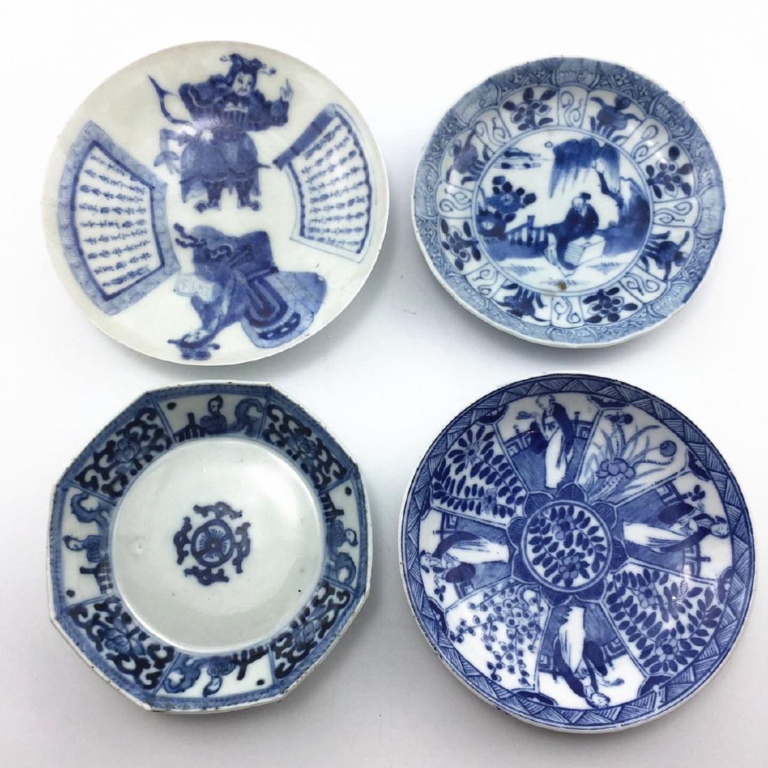 Antique 4 Pcs Blue & White Plates (1 of 2)