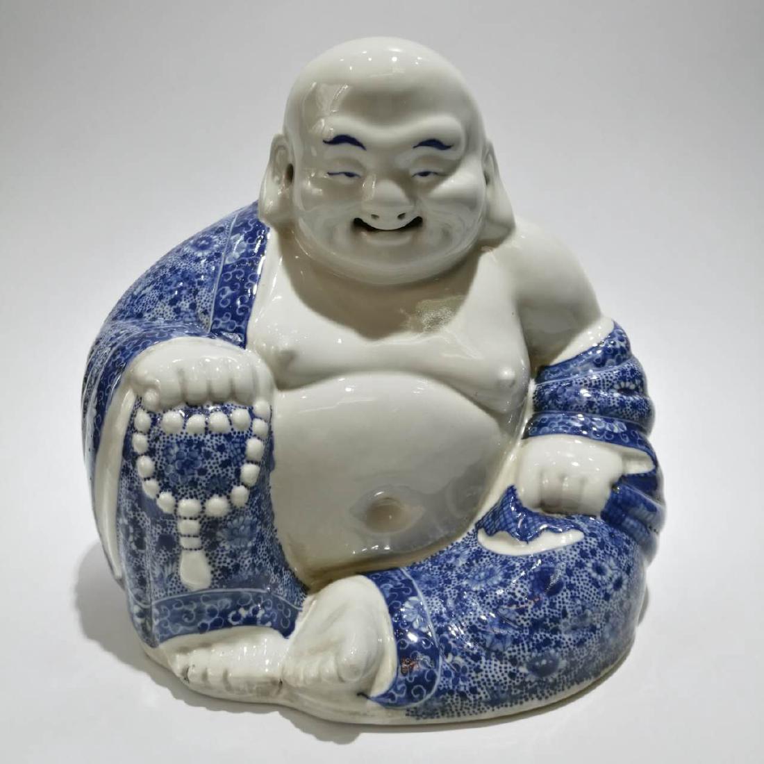Antique Chinese Blue & White Porcelain Buddha Sculpture (1 of 9)