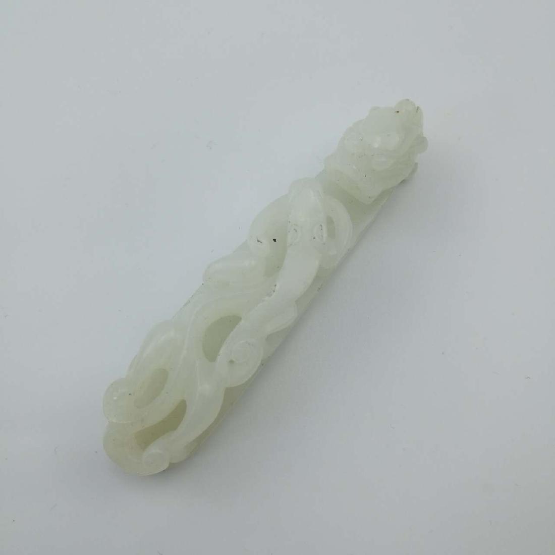 Antique Chinese White Jade Dragon Buckle Hook (1 of 5)