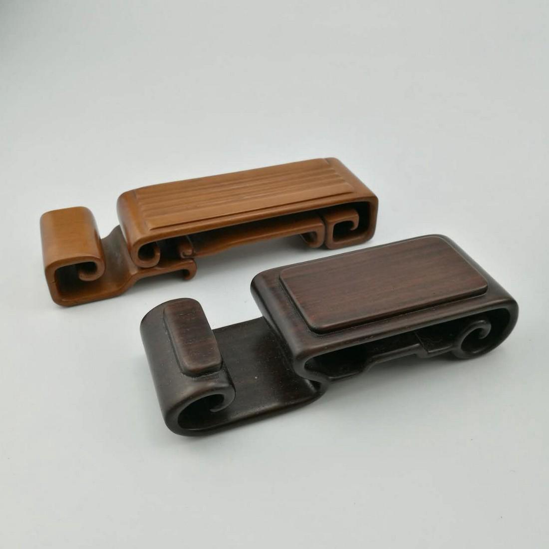 2PC Antique Chinese wood Bases (1 of 4)