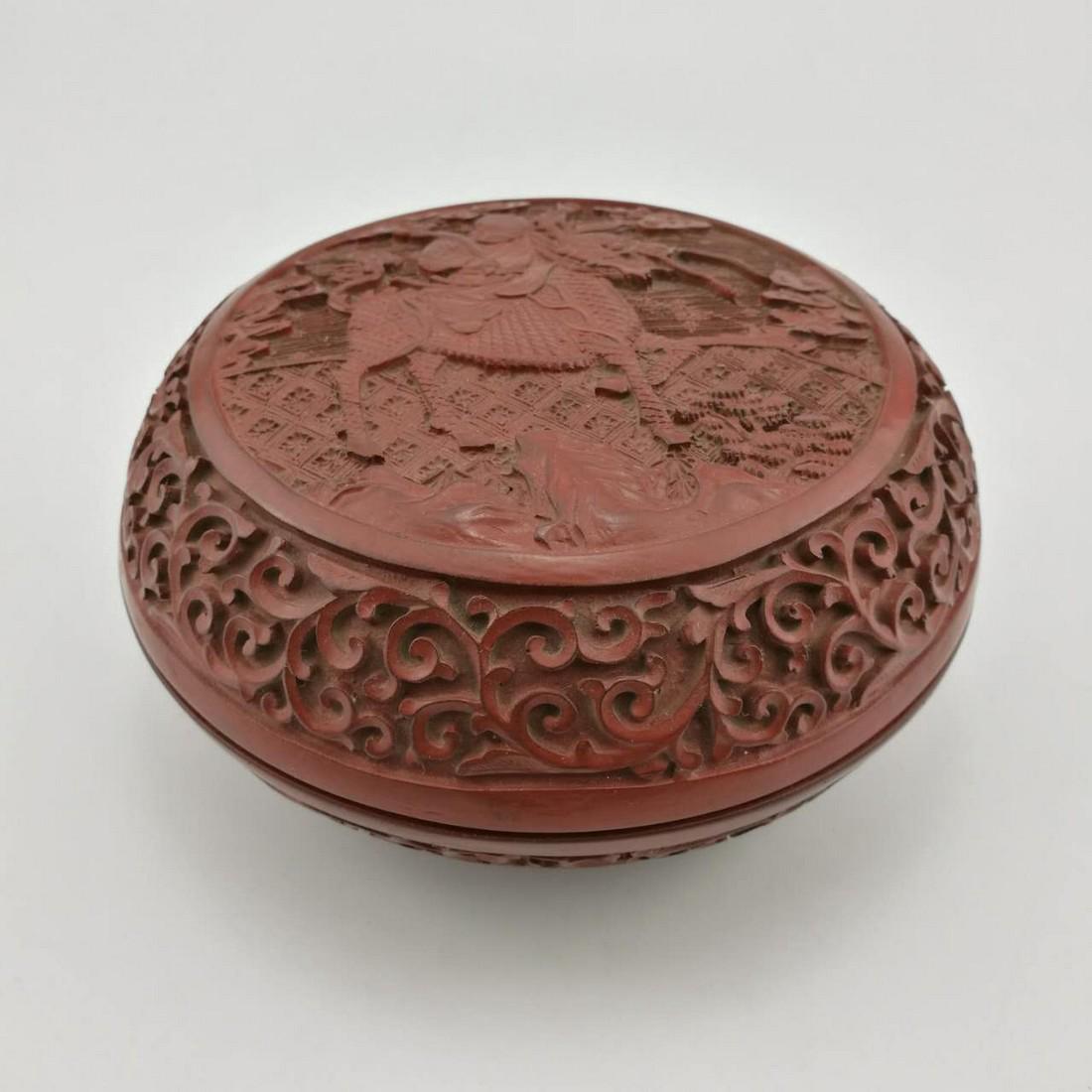19th Century Chinese Cinnabar Lacquerware Box (1 of 5)