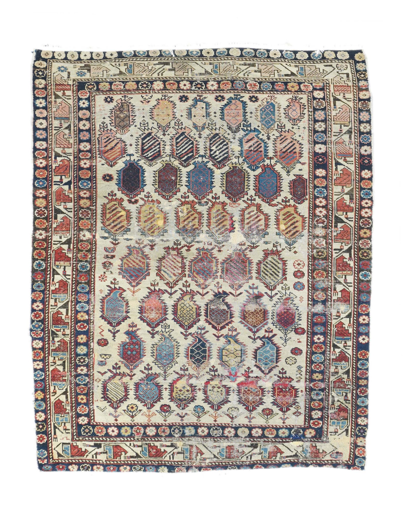 Kuba Shirvan Rug, 3'6" X 4'6": Fine Antique Kuba Shirvan Rug, 3'6" X 4'6", 1890. For Any Additional Information You May Email Us 24/7 At: Info@Finerugsny.Com Phone: 301-229-4472