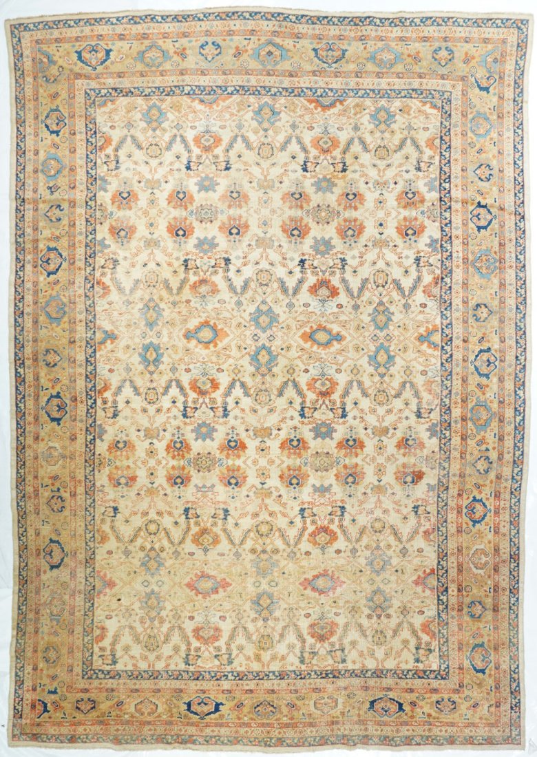 Sultanabad Rug, 8'9" x 12'6": Extremely fine Persian antique Ziegler mahal.
