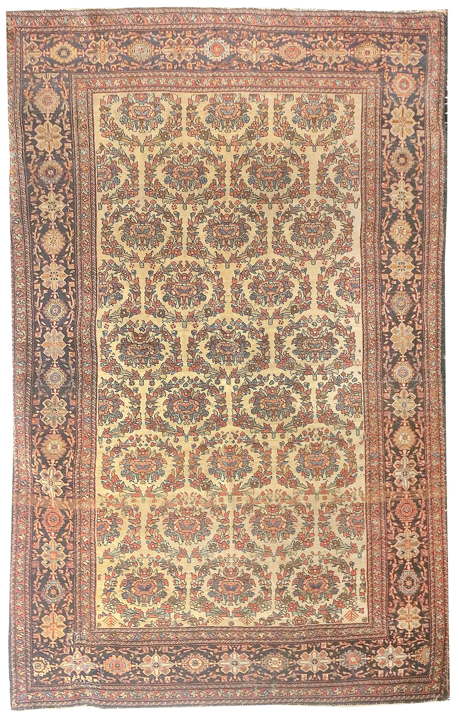 Farhan Sarouk, 4'1" x 6'6": Extremely fine Persian antique Farhan Sarouk rug, circa 1890.