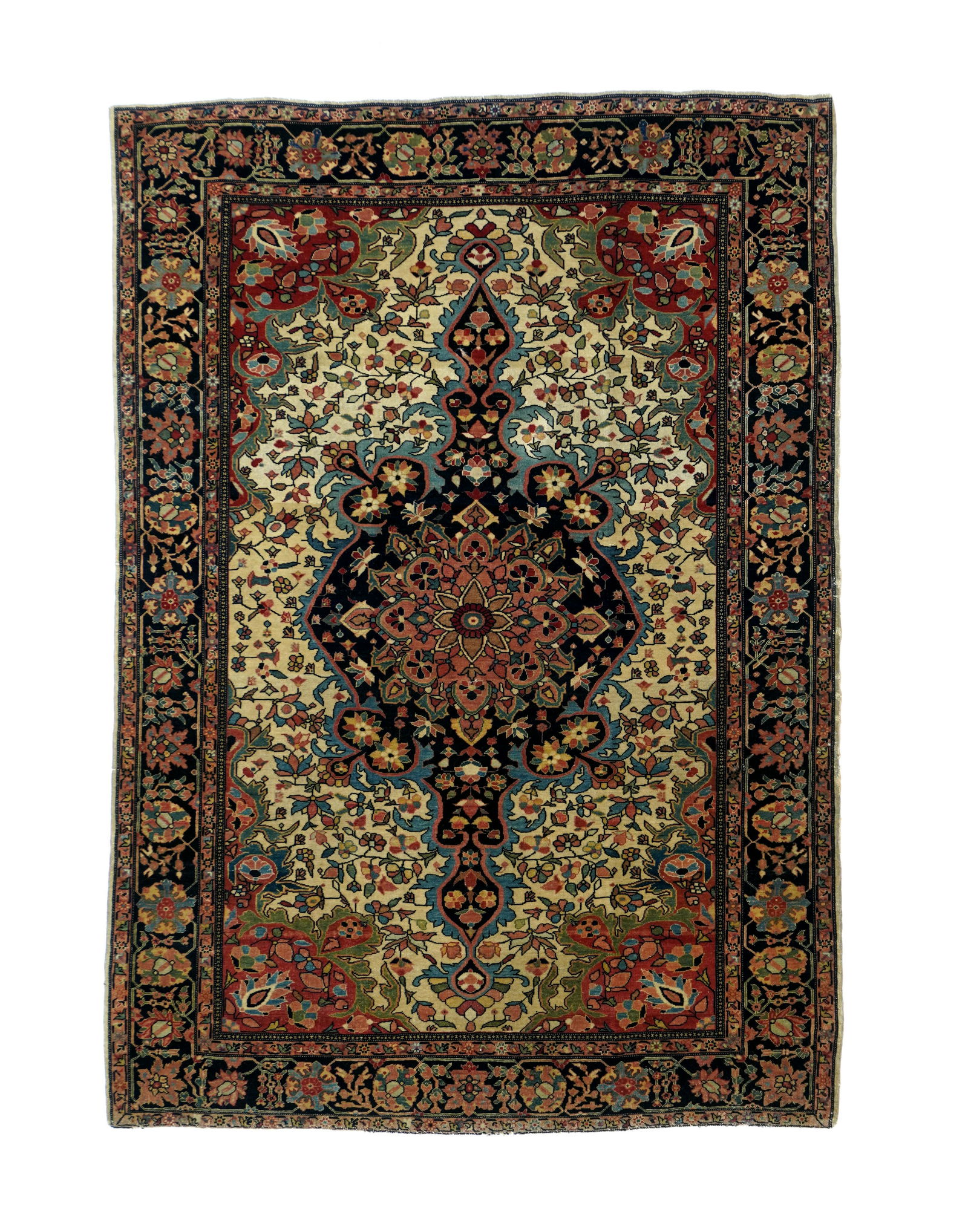 Antique Farahan Sarouk Rug, 3'4" x 4'10" (1 of 5)