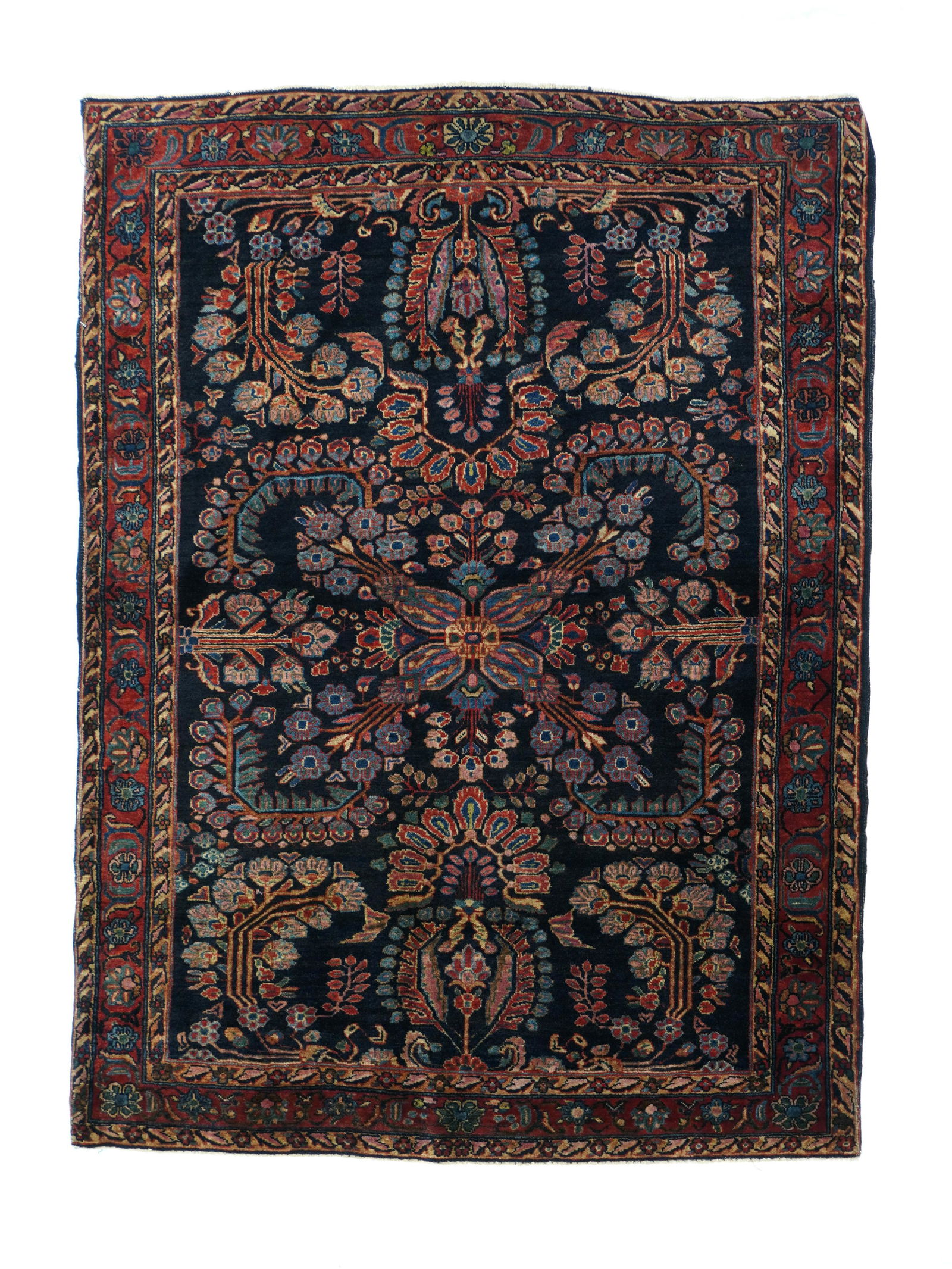 Antique Mohajeran Sarouk Rug, 3'5'' x 4'10'' (1 of 5)