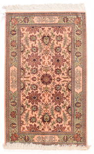 Fine Silk Hereke Rug, 2'10'' x 4'7'': Vintage Turkish Silk Hereke Area Rug