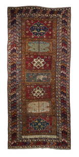 Antique Caucasain Kazak Long Rug, 5'10'' x 13'8'': Antique Caucasain Kazak Long Rug