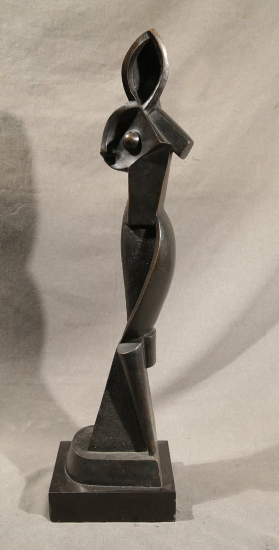 Abstract Sculpture byAlexander Archipenko: Alexander Archipenko (AMERICAN/UKRAINIAN, 1887-1964) Bronze 28 5/8" H Base: 7 5/8" x 6 1/4" Height without base: 26.5" Abstract Sculpture.