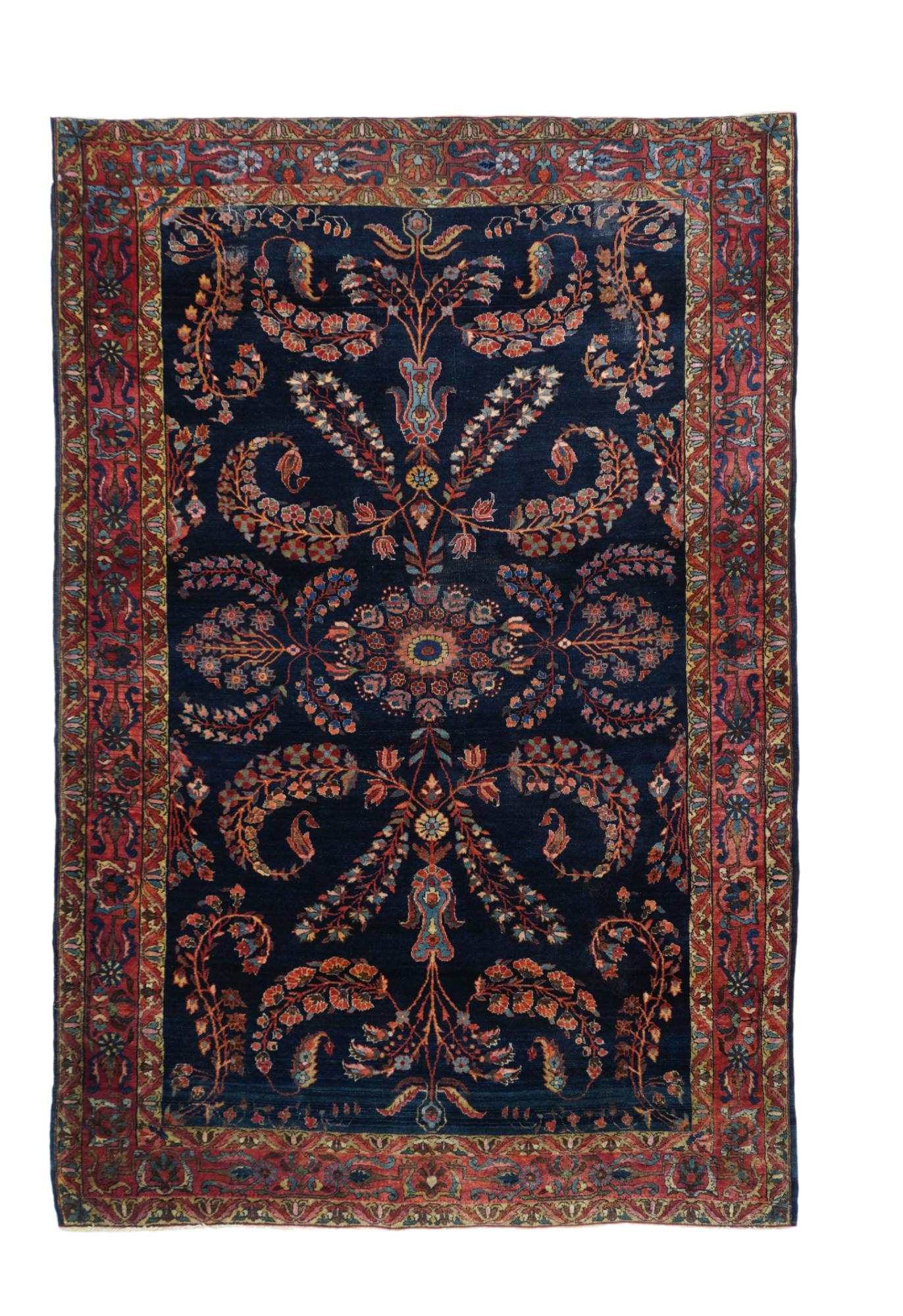 Antique Mohajeran Sarouk  Rug, 4'4'' x 6'4'' ( 1.32 x 1.93 M) (1 of 4)