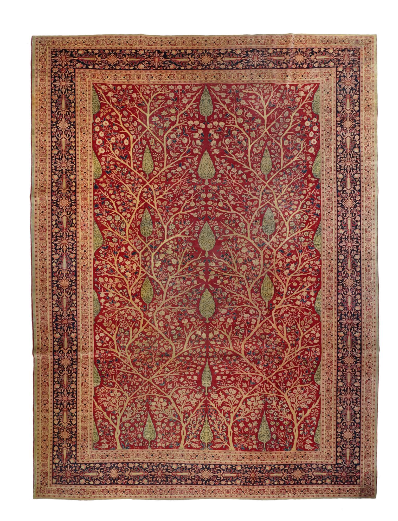 Antique Hajijalili Tabriz Rug, 8'10" x 11'11" ( 2.69 x 3.63 M) (1 of 5)