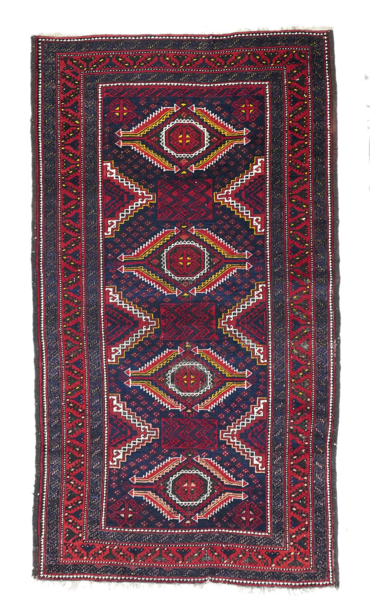 Semi Antique Balouch Rug, 3'5" x 6'3" ( 1.04 x 1.91 M) (1 of 5)