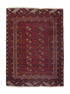 Vintage Turkeman Afghan Rug, 3'5" x 5' ( 1.04 x 1.52 M)