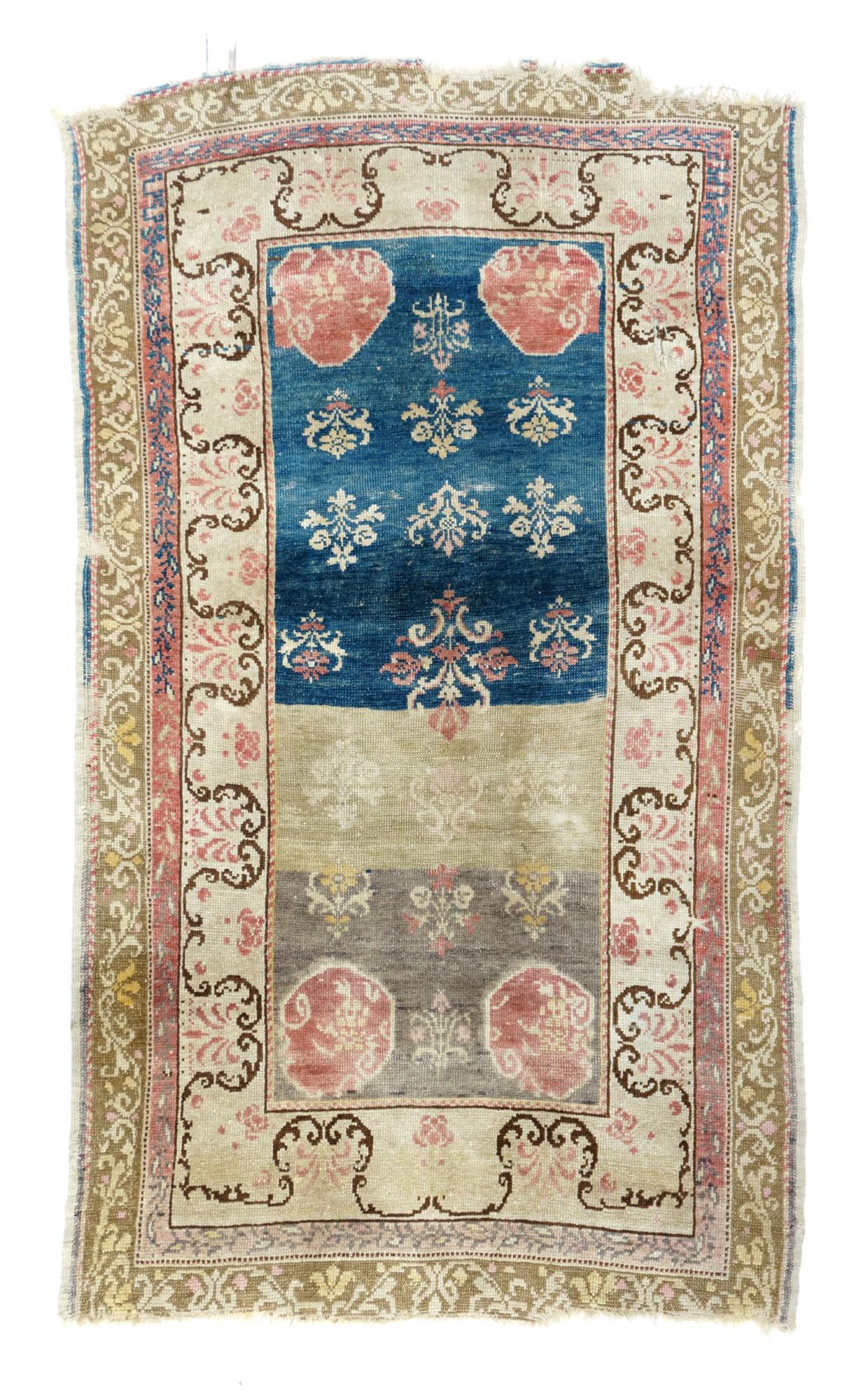 Antique Turkish Oushak Rug, 3'6" x 6'7" ( 1.07 x 2.01 M) (1 of 5)