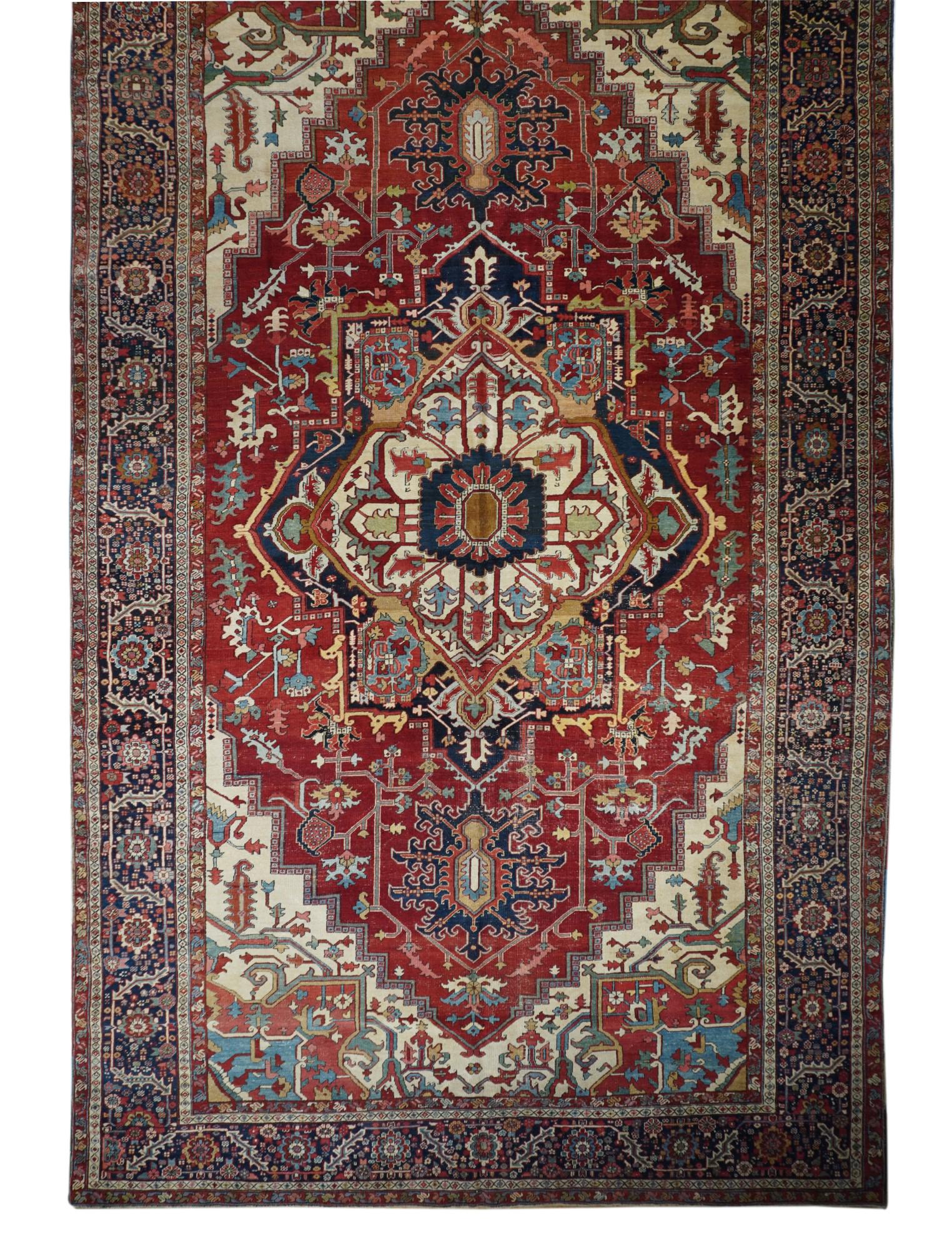 Antique Serapi Rug, 10'8" x 18'10" ( 3.25 x 5.74 M) (1 of 5)