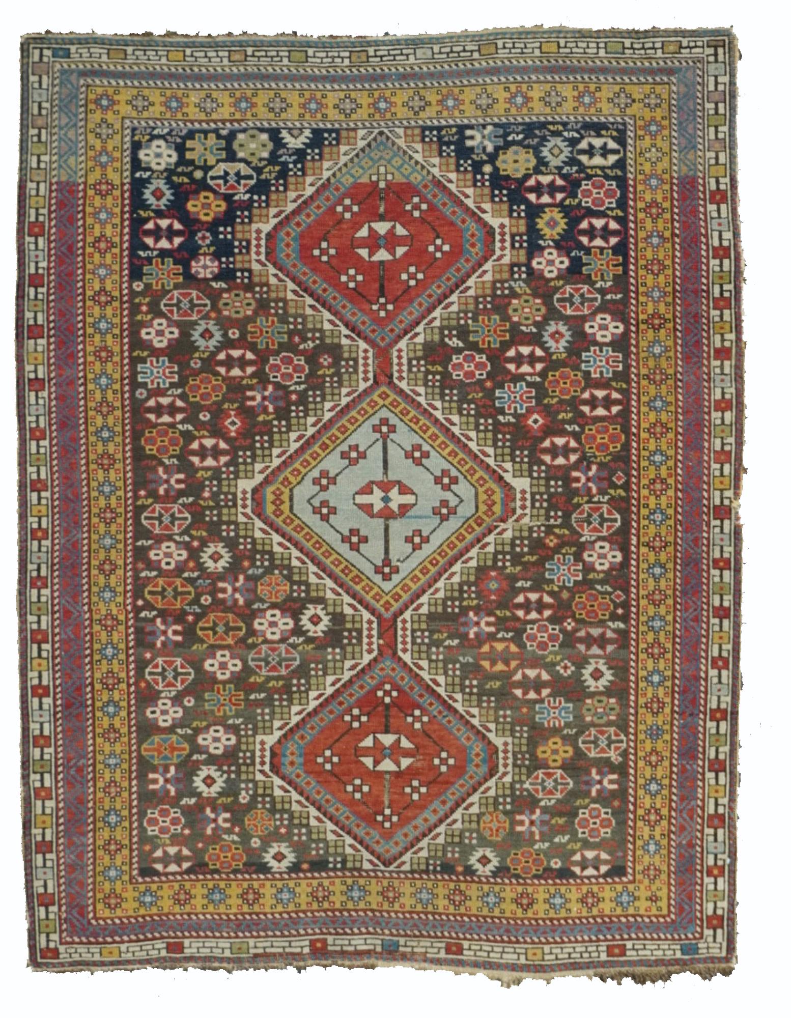 Antique Shirvan Rug, 3'9" x 4'11" ( 1.14 x 1.50 M) (1 of 5)