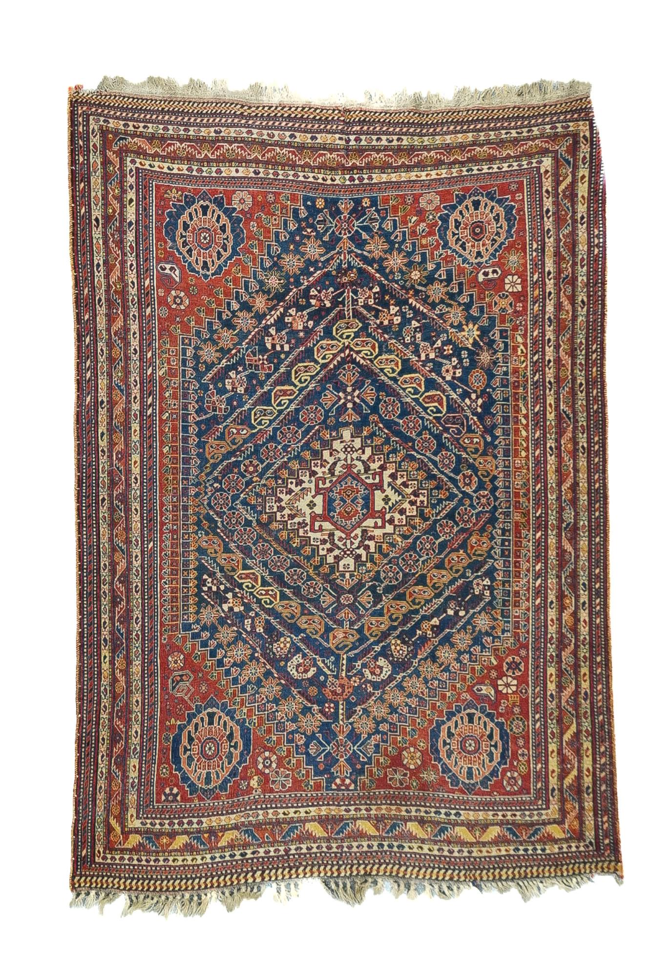 Antique Qashqai Rug, 5'4" x 7'10" ( 1.63 x 2.39 M) (1 of 5)