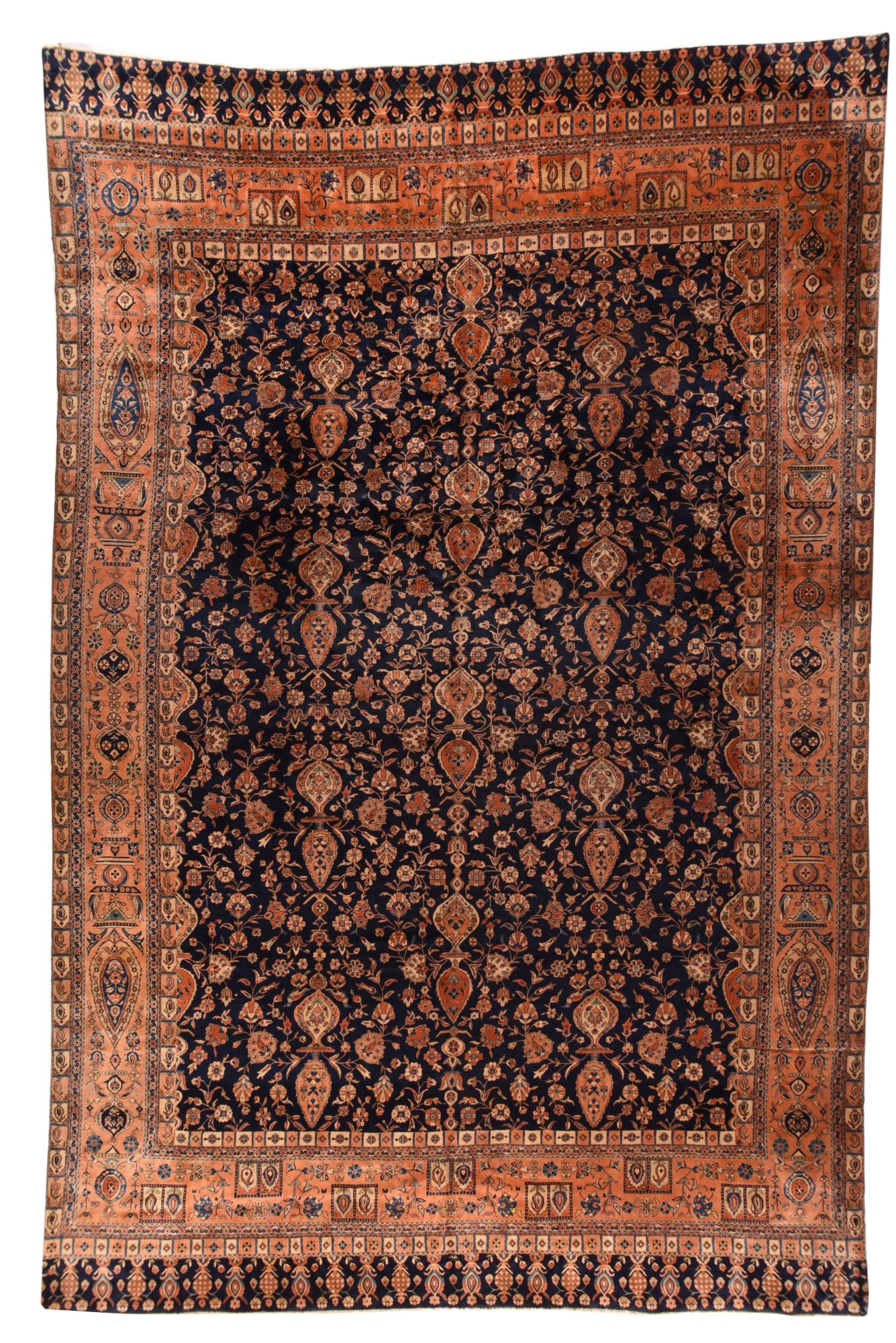 Antique Kashan Rug, 11'5" x 17'8" (3.48 x 5.38 M) (1 of 3)