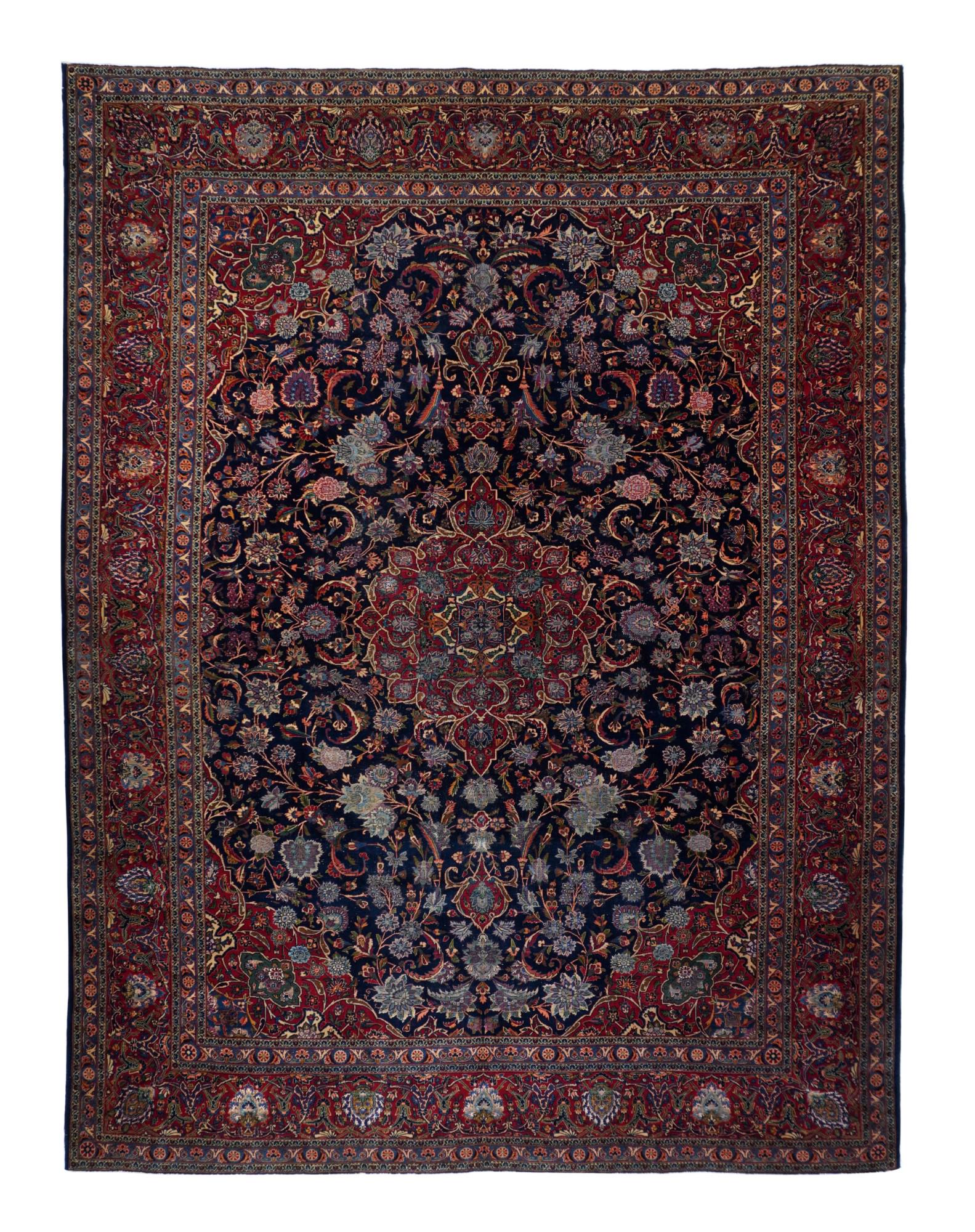 Antique Kashan Rug, 9'6" x 11'6" (2.90 x 3.51 M) (1 of 4)