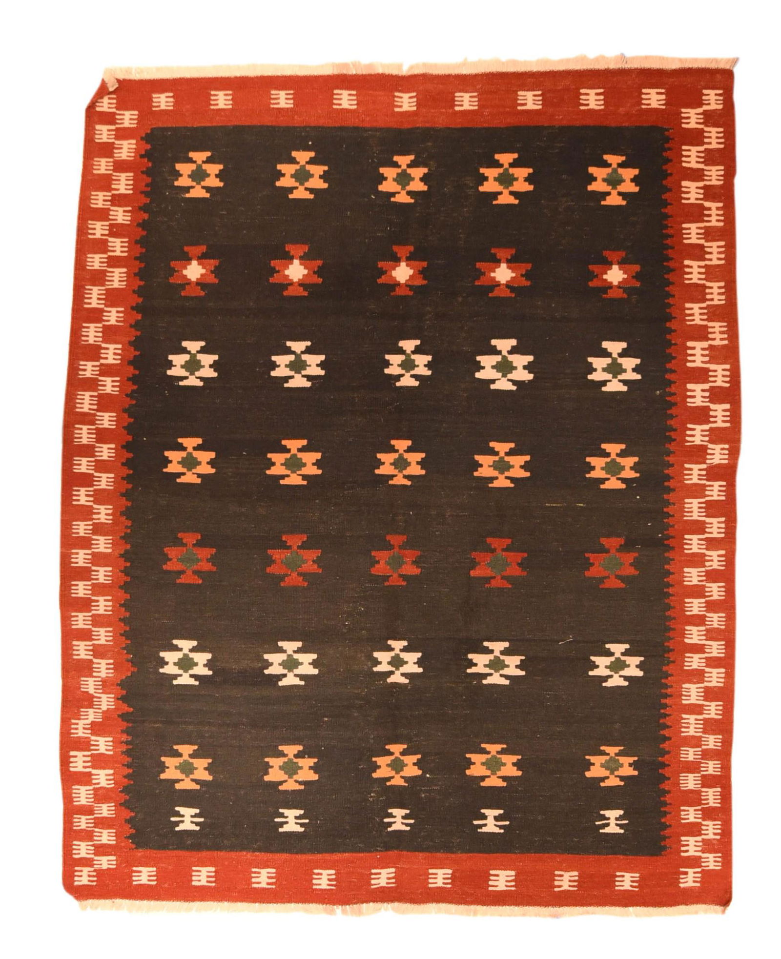 Vintage Turkish Kilim Rug, 5'4'' x 6'0'' (1.63 x 1.83 M) (1 of 1)