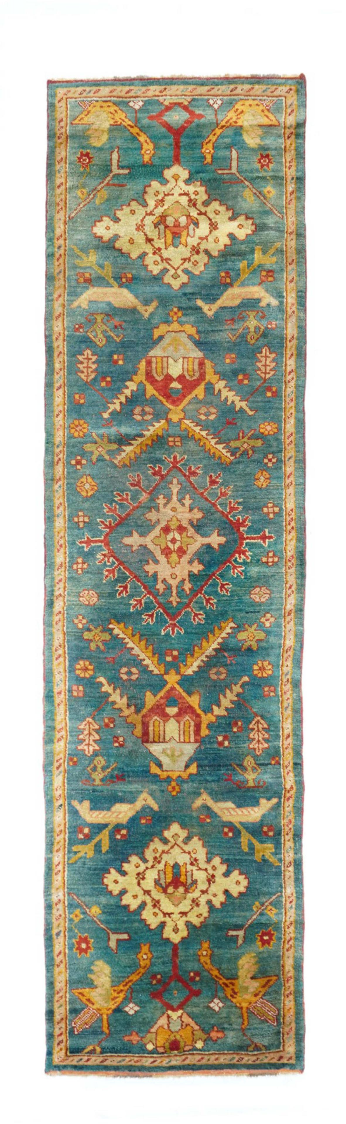 Fine Antique Turkish Oushak Rug, 2'9" x 11'3" (0.84 x 3.43 M) (1 of 5)